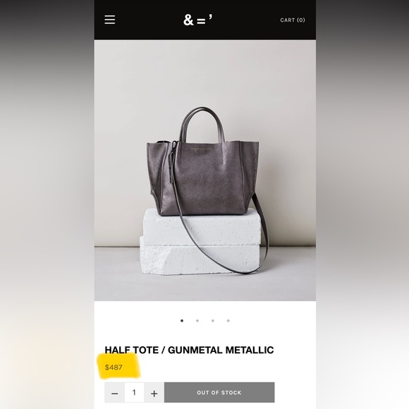 New! Ampersand as Apostrophe Silver Tote Bag with long strap. Sold out! - Picture 9 of 9